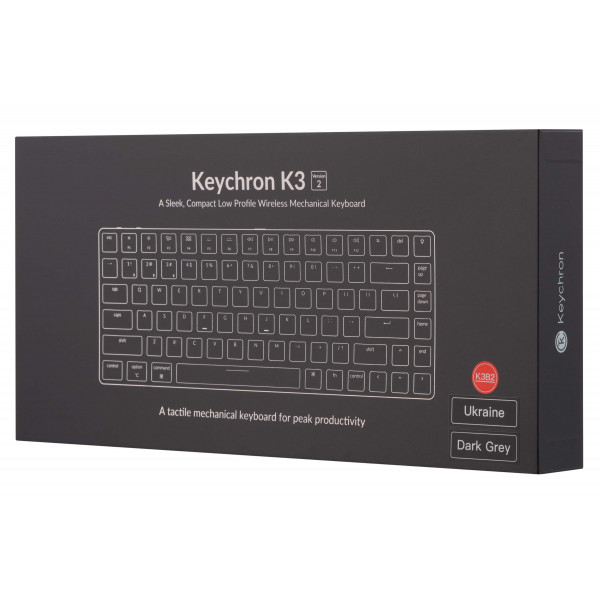 Клавиатура беспроводная игровая Keychron K Optical Brown BT USB A Hot swap Low Profile EN UKR