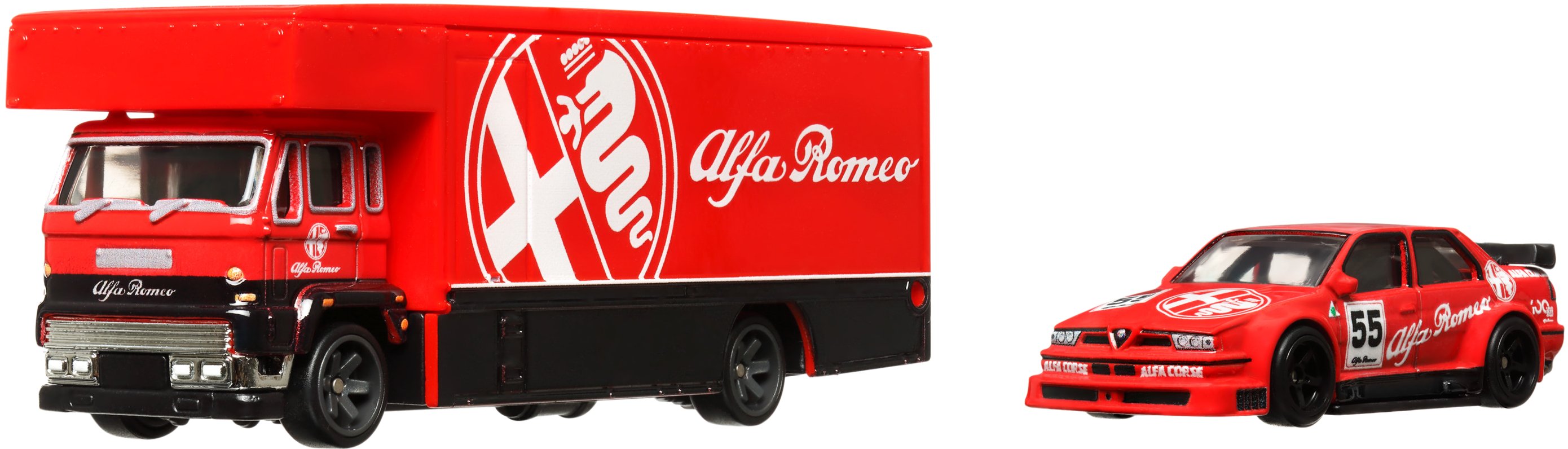 Колекційна машинка Hot Wheels Alfa Romeo 155 V6 та транспортера Fleet Flyer серії Car Culture