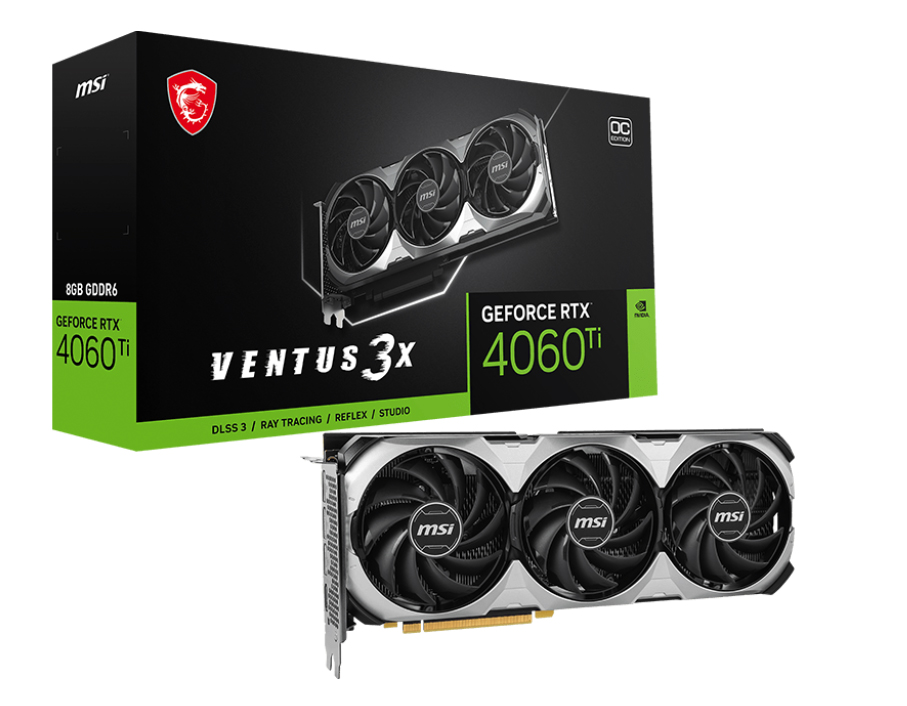 Видеокарта MSI Nvidia GeForce RTX 4060 Ti Gaming 3X 8G OC купить
