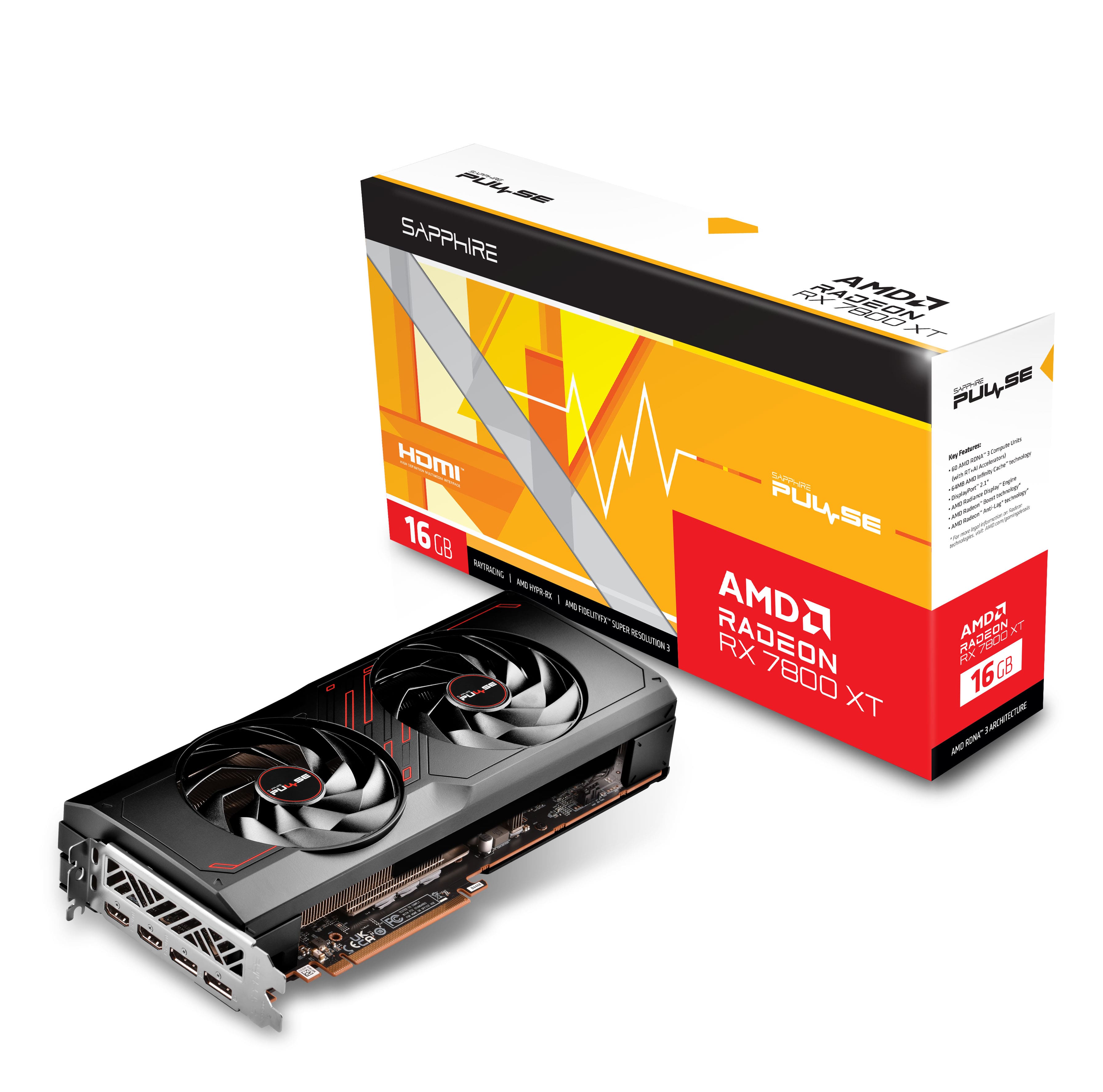Видеокарта Sapphire Radeon RX 7800 XT 16GB GDDR6 Pulse GAMING