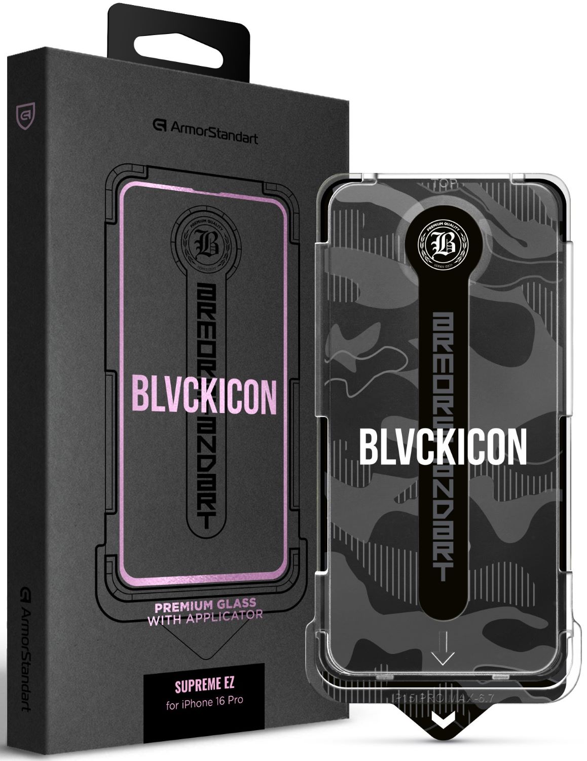 Захисне скло для смартфону Armorstandart з аплікатором Black Icon