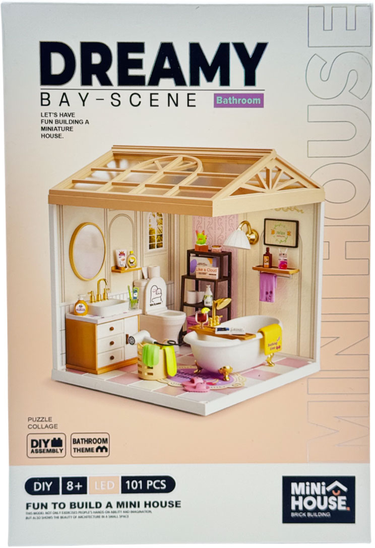 Пластиковый конструктор Mini House Румбокс серии Интерьер – ВАННАЯ
