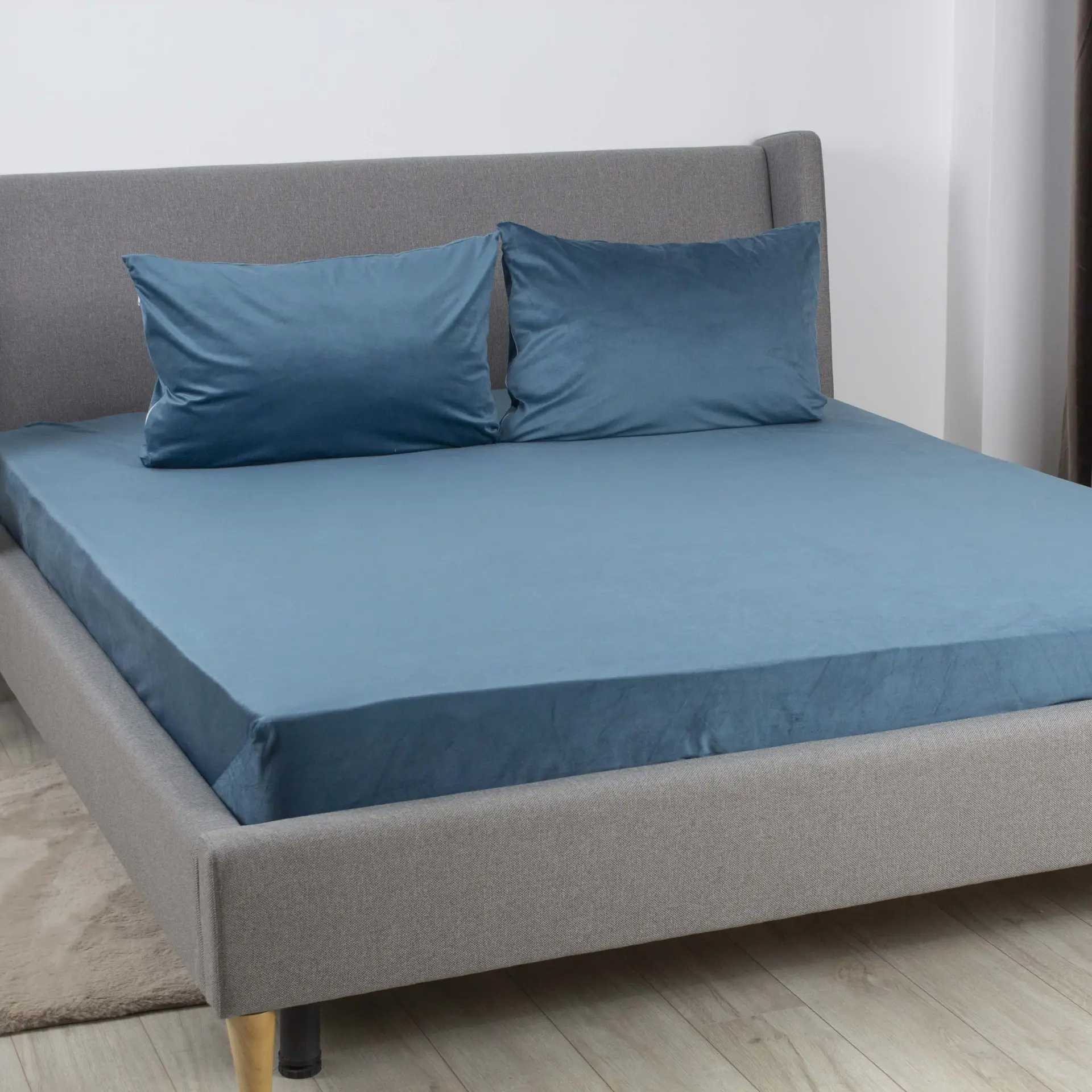 Простирадло двоспальне ТЕП VELOUR 160х200 см Синій (2-04756_34656) - Фото 1