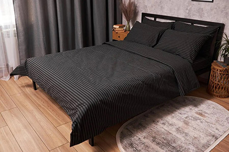 Пододеяльник двуспальный Moon&Star Бязь Gold Люкс Gray Stripe 175x210 см (MS-870000027) - Фото 1