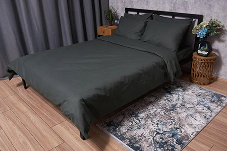 Пододеяльник двуспальный Moon&Star Бязь Gold Люкс Dark Green 175x210 см (MS-870000132) - Фото 1