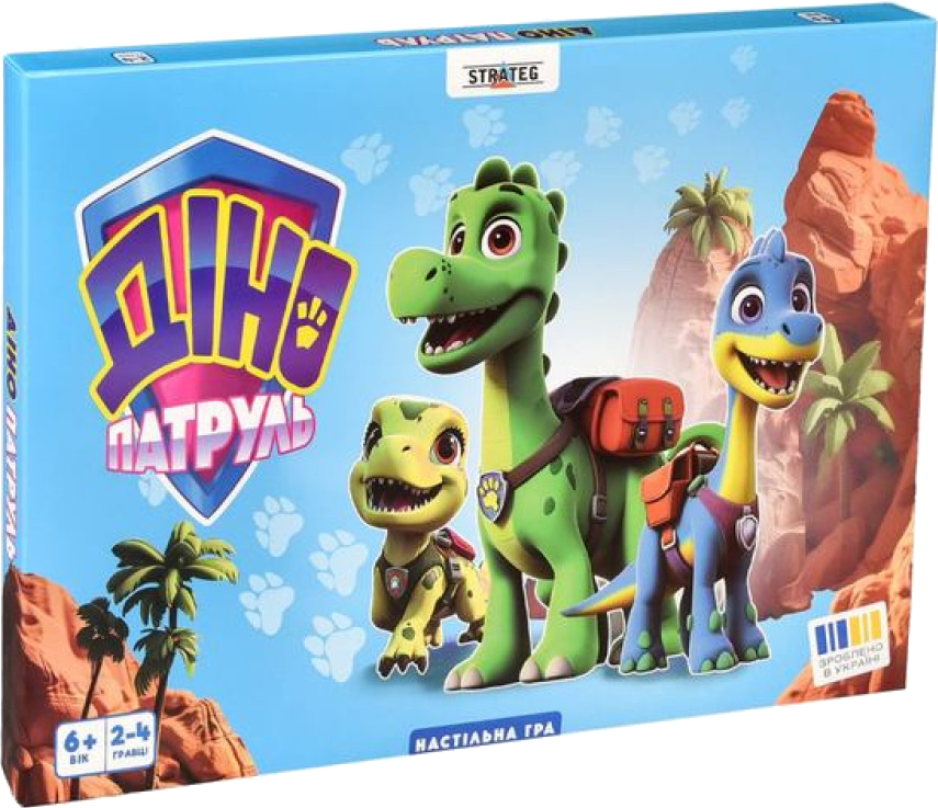 Настольная игра (5-7 лет) Strateg Дино Патруль на украинском языке (30645) - Фото 1
