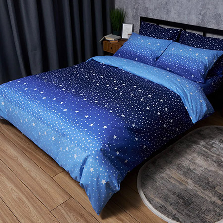 Пододеяльник двуспальный Moon&Star Бязь Gold Люкс Night Glow 175x210 см (MS-870000682) - Фото 1