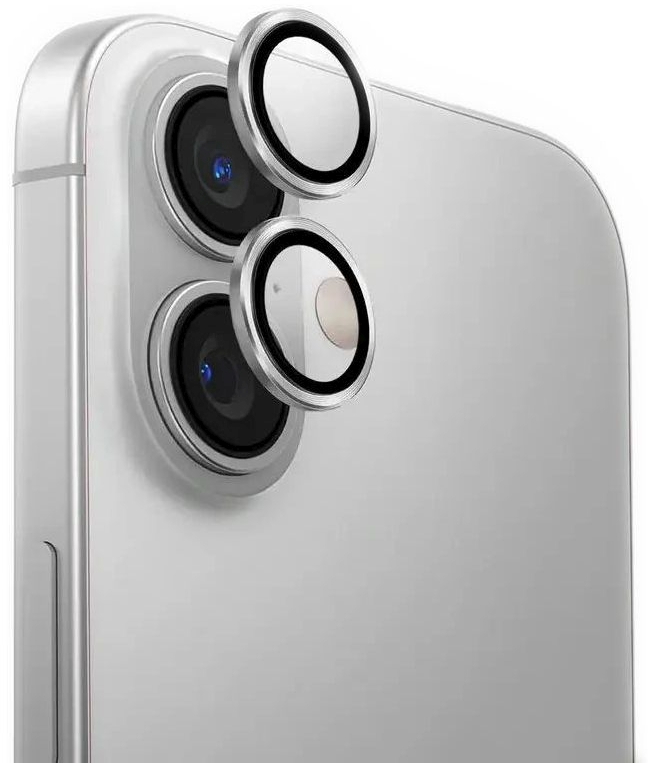 Защитное стекло для смартфона NEU Chatel Metal Frame Lens Protector Glass for iPhone 16/16 Plus Silver (Lens16Silver) - Фото 1