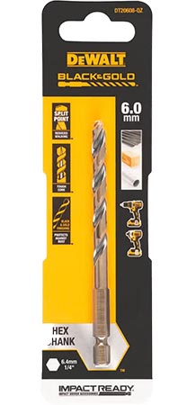 Сверло DeWALT EXTREME IMPACT Black&Gold HSS-G (DT20608) - Фото 1
