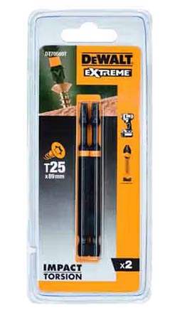 Біта для викрутки DeWALT IMPACT TORSION 2 шт. (DT70569T) - Фото 1