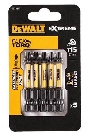 Набор бит для отвертки DeWALT IMPACT TORSION 5 шт. (DT7394T) - Фото 1