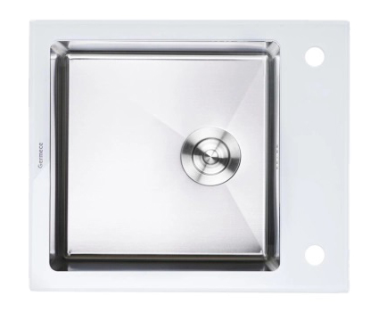 Мойка кухонная Platinum Handmade WHITE GLASS 600х510х200 - Фото 1