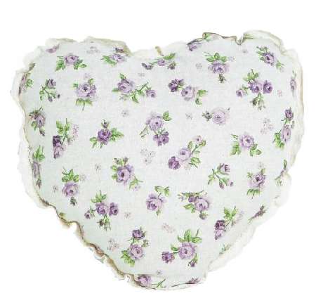 Подушка декоративная Прованс сердце Lilac Rose с кружевом 35х35 см (003704) - Фото 1
