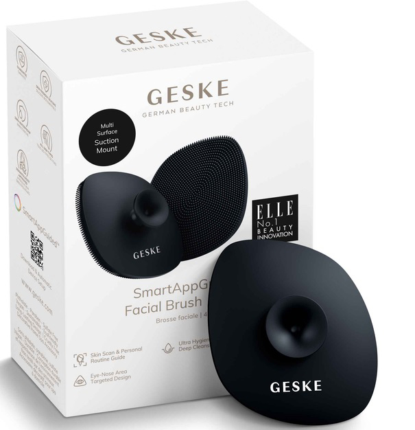 Щетка для чистки лица GESKE Facial Brush 4 в 1 черный с держателем (GK000038BK01) - Фото 1