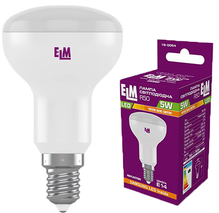 Лампочка світлодіодна ELM 5W R50 E14 3000K (18-0054) - Фото 1
