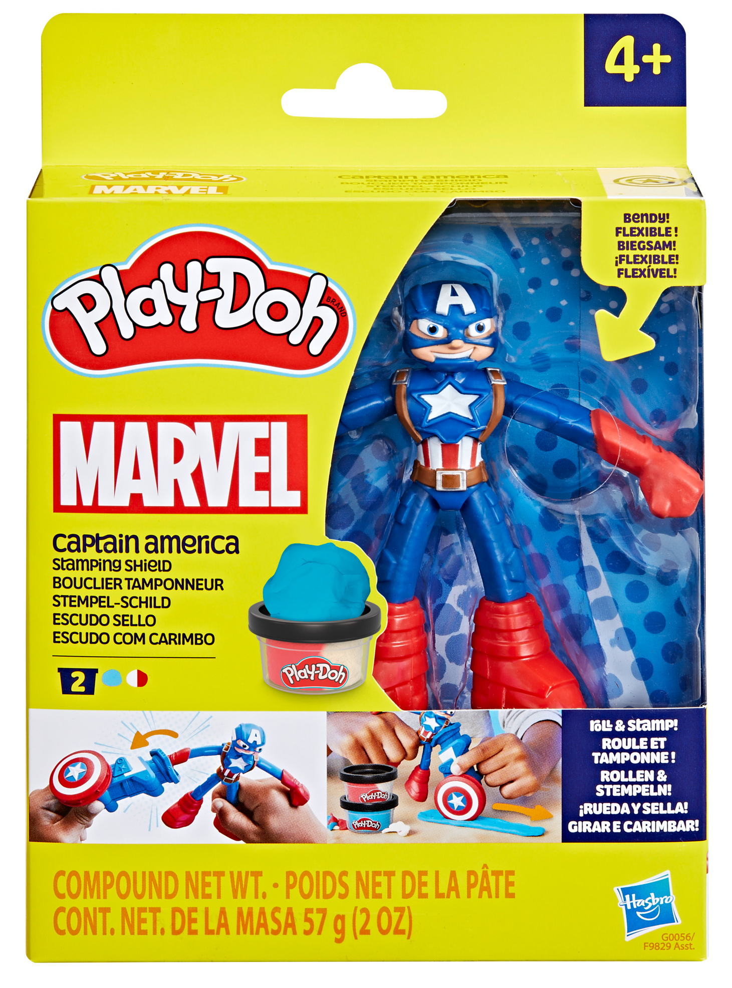 Наборы для лепки Hasbro Play-Doh ''Герои Marvel'' CAPTAIN AMERICA STAMPING SHIELD (F9829_G0056) - Фото 1