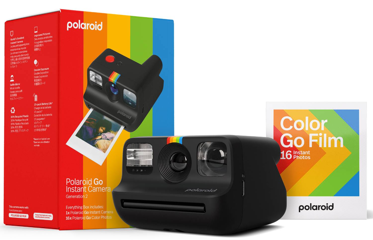 Фотокамера моментальной печати Polaroid Go Gen 2 Black Everything Box (6280) - Фото 1