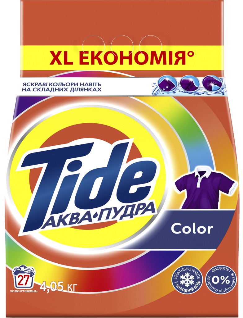 Стиральный порошок Tide Аква-Пудра Color 4.05 кг (8006540535301) - Фото 1