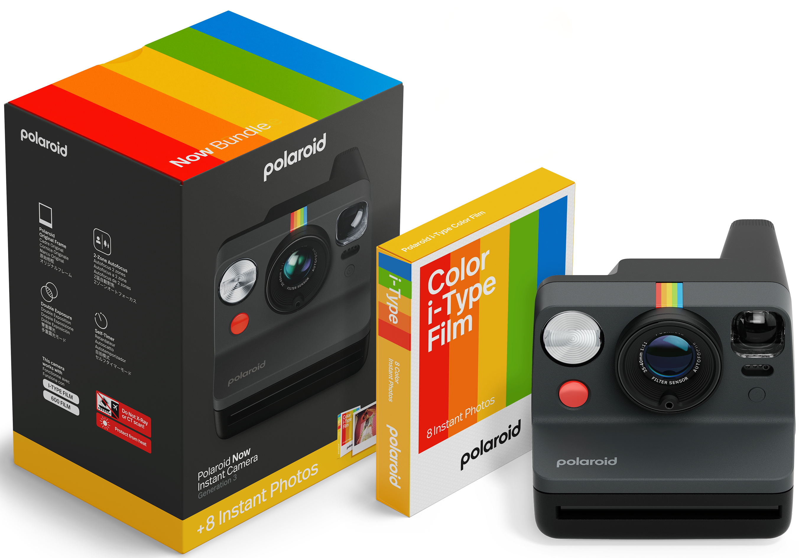 Фотокамера моментальной печати Polaroid Now Gen 3 Black + Color Film Bundle (8 photos) (6572) - Фото 1