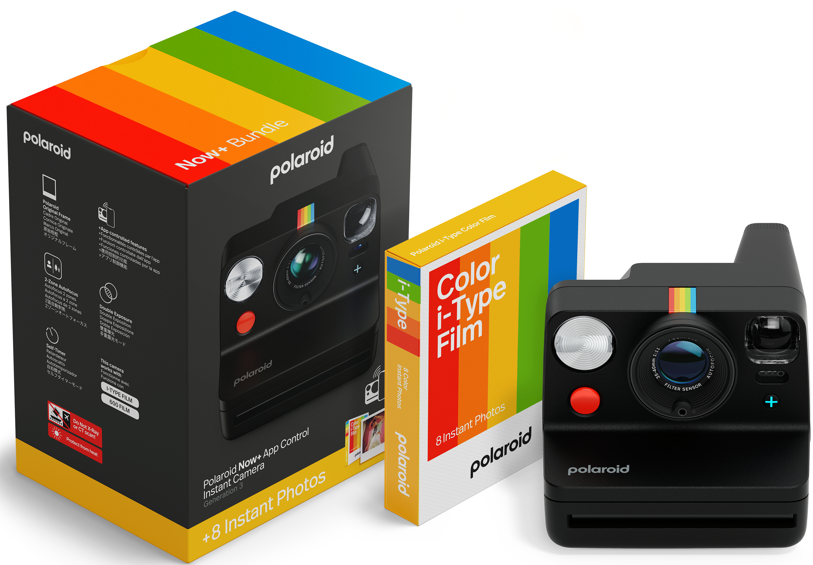 Фотокамера моментальной печати Polaroid Now+ Gen 3 Black + Color Film Bundle (8 photos) (6575) - Фото 1