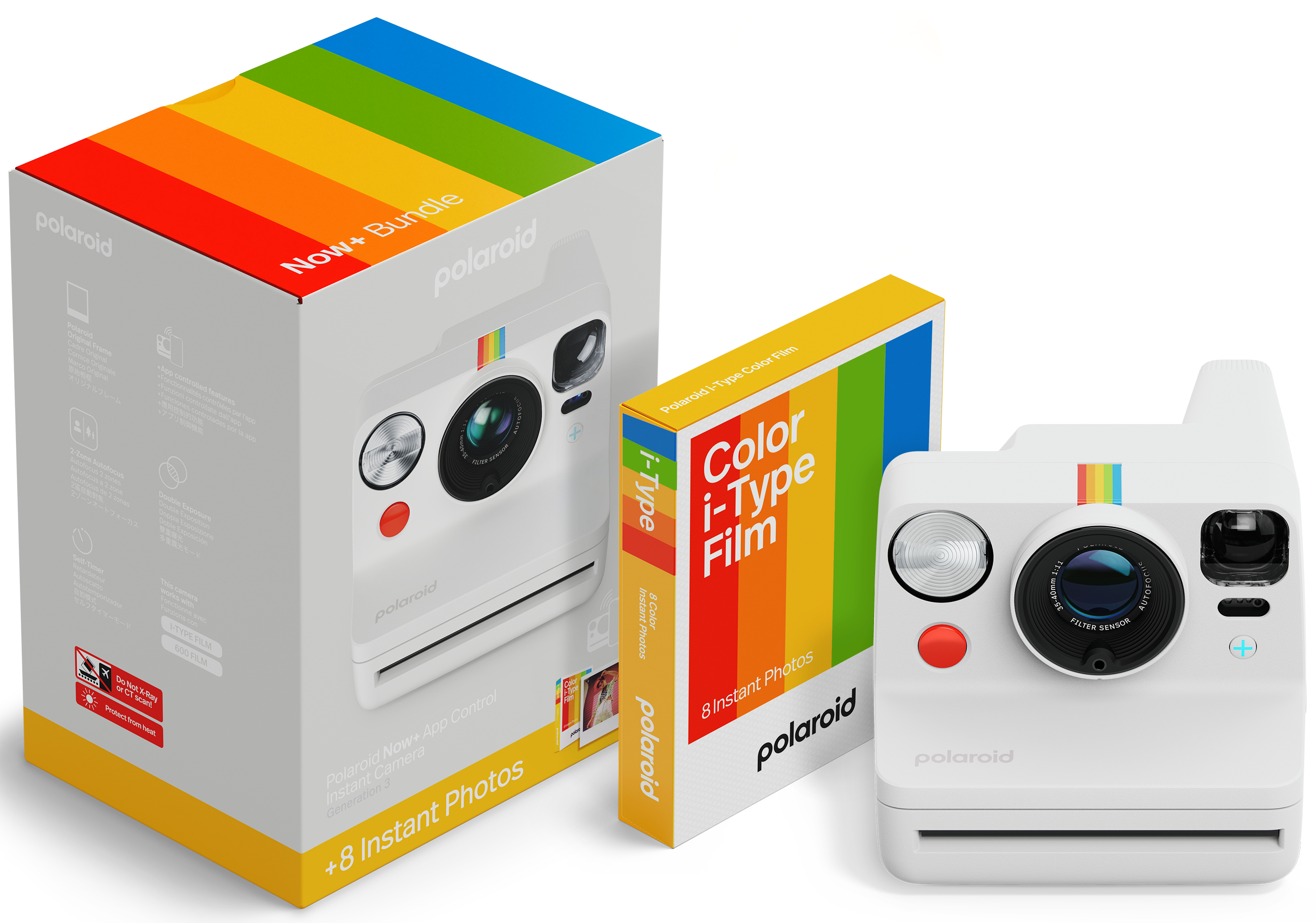 Фотокамера моментальной печати Polaroid Now+ Gen 3 White + Color Film Bundle (8 photos) (6576) - Фото 1