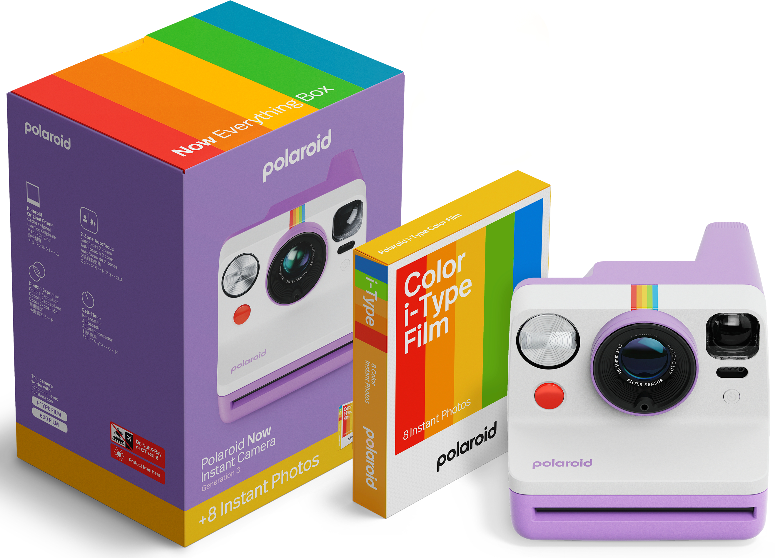 Фотокамера миттєвого друку Polaroid Now Gen 3 Purple + Color Film Bundle (8 Photos) (6577) - Фото 1