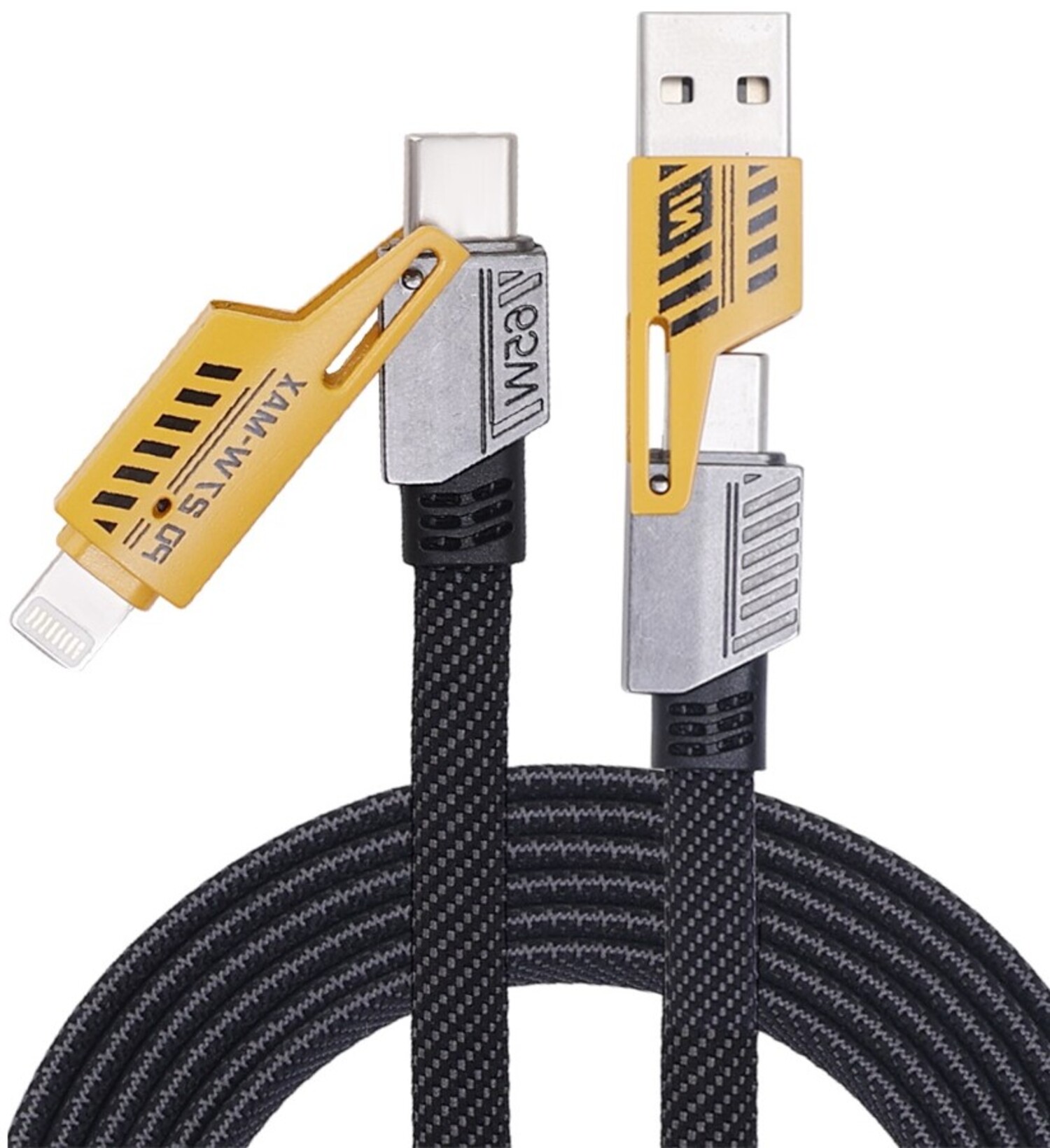 Кабель синхронізації даних WUW X207 USB 3 in 1 65W Black (6972573336524) - Фото 1