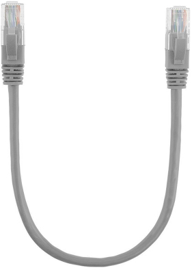 Кабель патч-корд Ritar Cat.5e RJ-45 0.3m Gray (PCR-CU/0.3G / 01135) - Фото 1