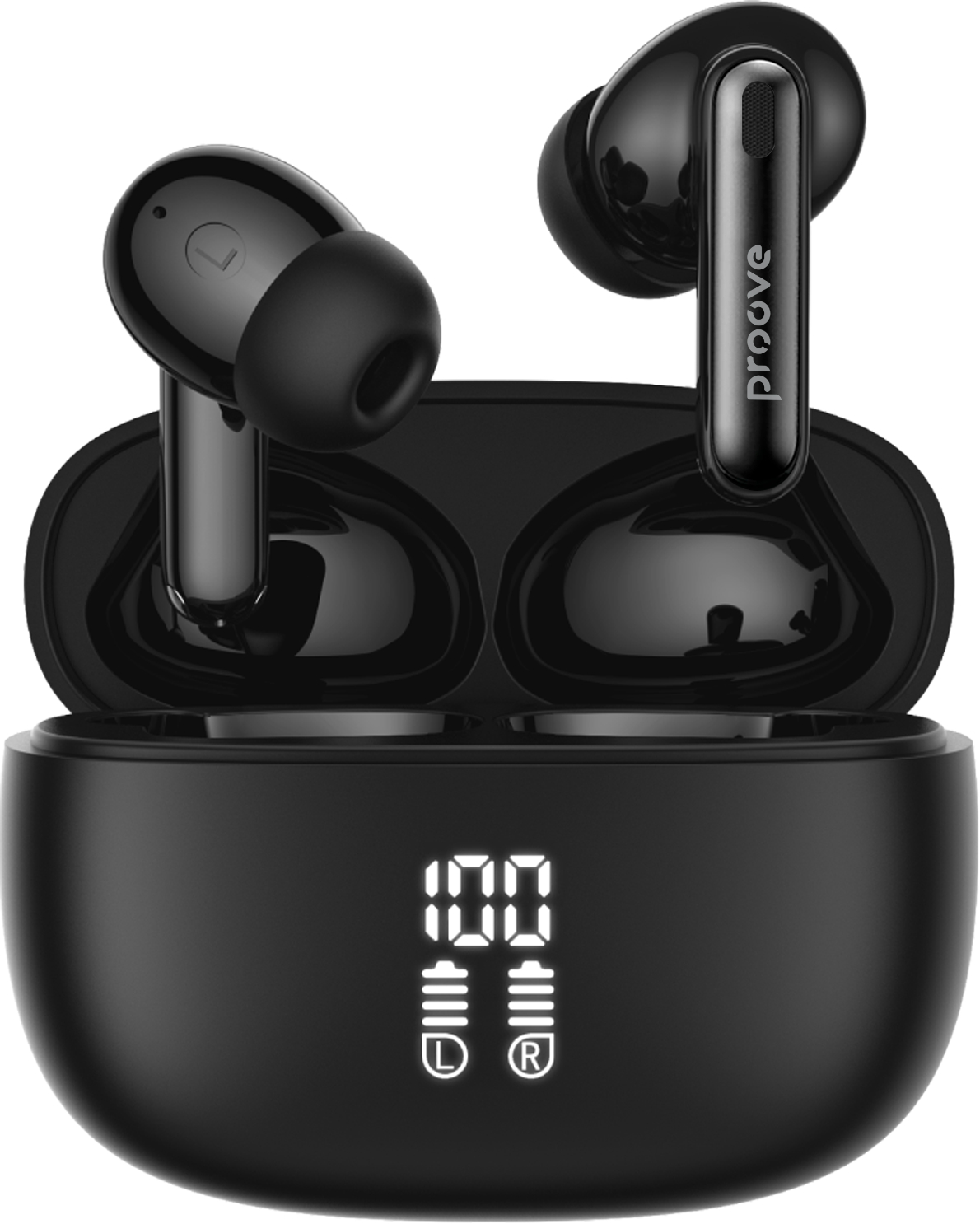 Наушники вкладыши беспроводные TWS Proove Intro Pro TWS with ANC (APP) obsidian black (TWIP0001AP15) - Фото 1
