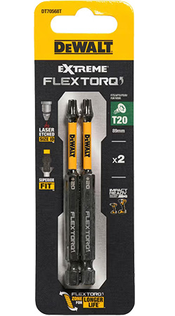 Набор бит для отвертки DeWALT IMPACT TORSION 2 шт. (DT70568T) - Фото 1
