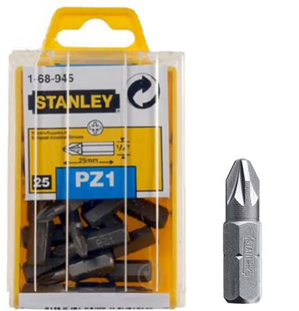 Набор бит для отвертки Stanley 1/4" 25 мм 25 шт. (1-68-945) - Фото 1