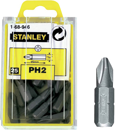 Набор бит для отвертки Stanley 1/4" 25 мм 25 шт. (1-68-946) - Фото 1