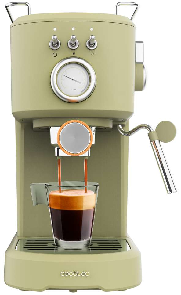 Кофеварка рожковая Cecotec Power Espresso 20 Retro Green (CCTC-01723) - Фото 1