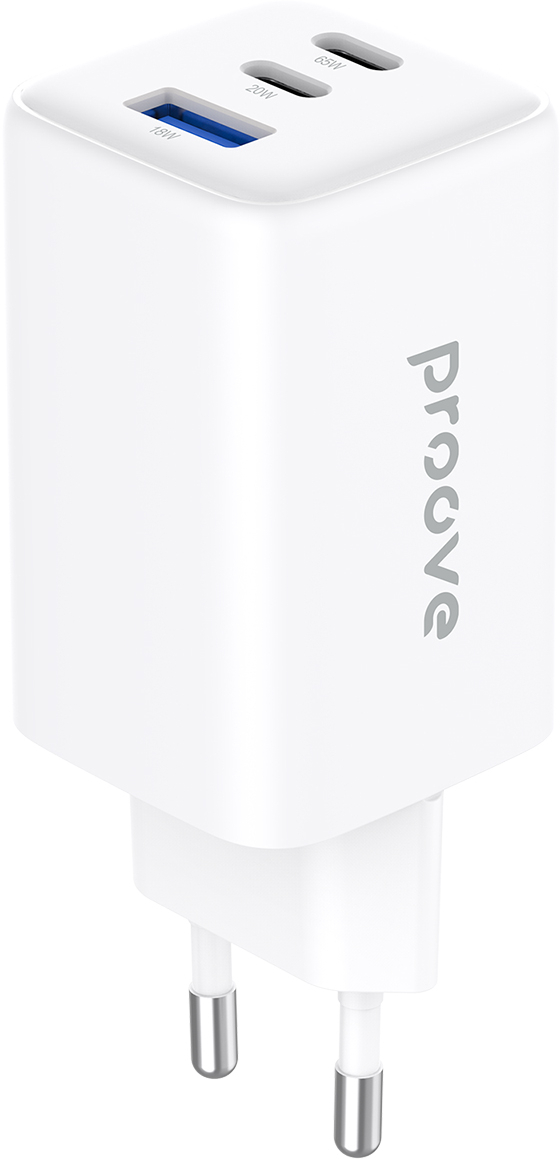 Сетевое зарядное устройство Proove Pocket GaN 65W (2Type-C + USB) White (WCPG65121202) - Фото 1