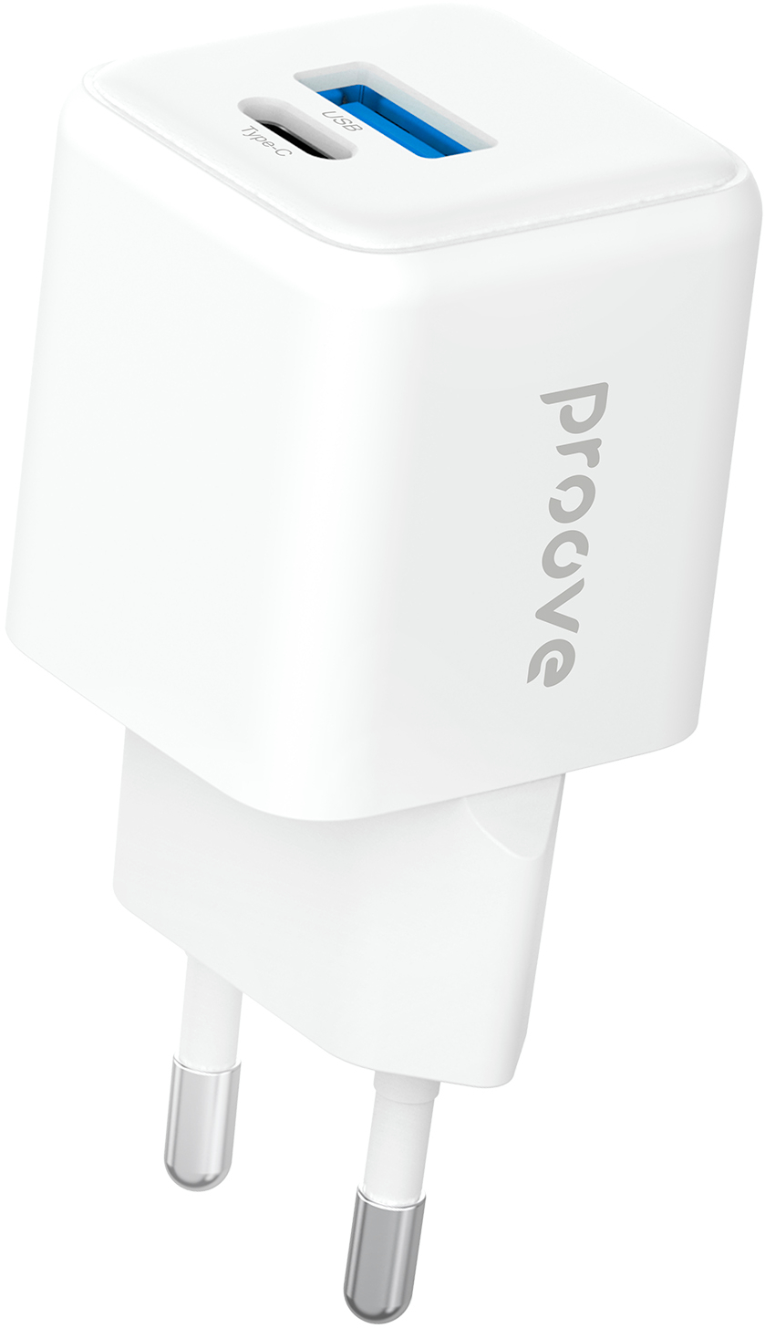 Сетевое зарядное устройство Proove Pocket GaN 25W Type-C + USB white (WCPG25111202) - Фото 1