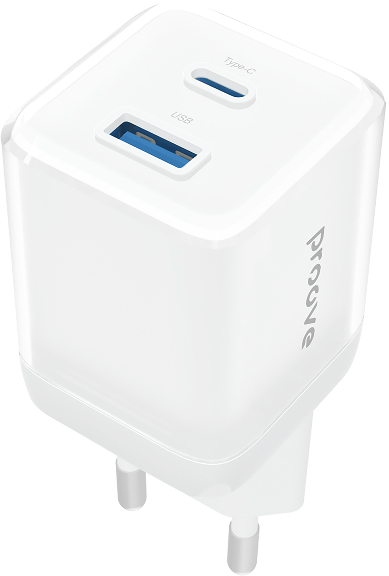 Сетевое зарядное устройство Proove Pure GaN Plus 30W (Type-C + USB) White (WCPU30111202) - Фото 1