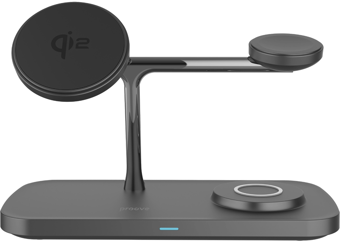 Беспроводное зарядное устройство Proove Magnetic Field Pro 3 in 1 Qi2 black (WSMP15002001) - Фото 1