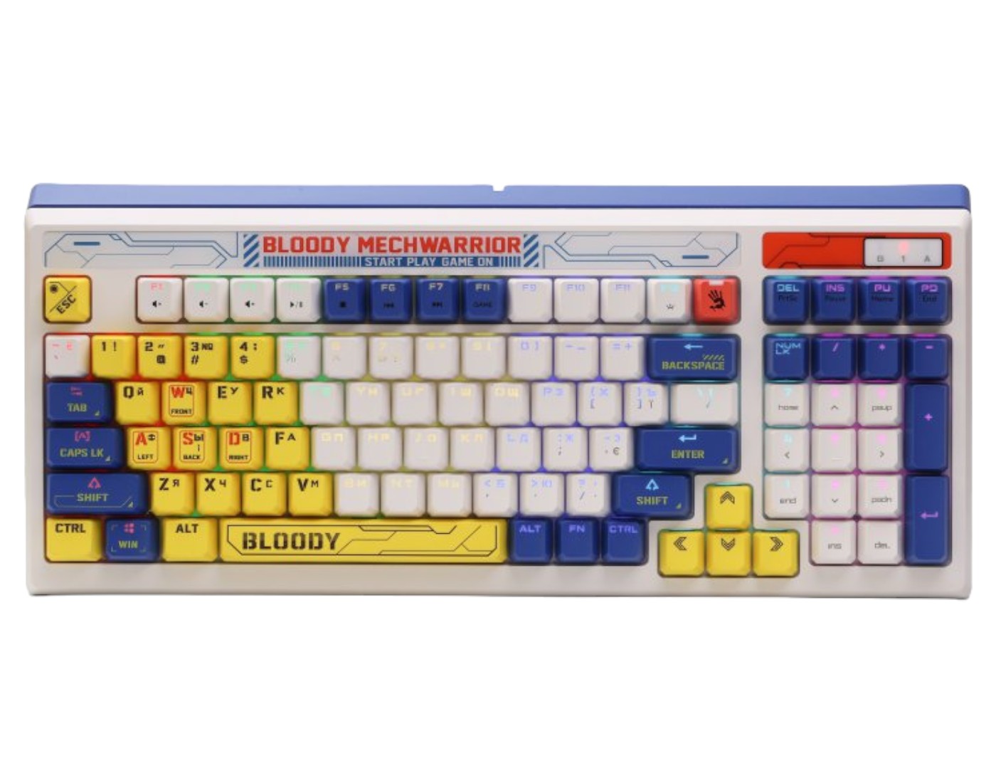Клавиатура проводная игровая Bloody B950 RGB (Warrior Blue) - Фото 1
