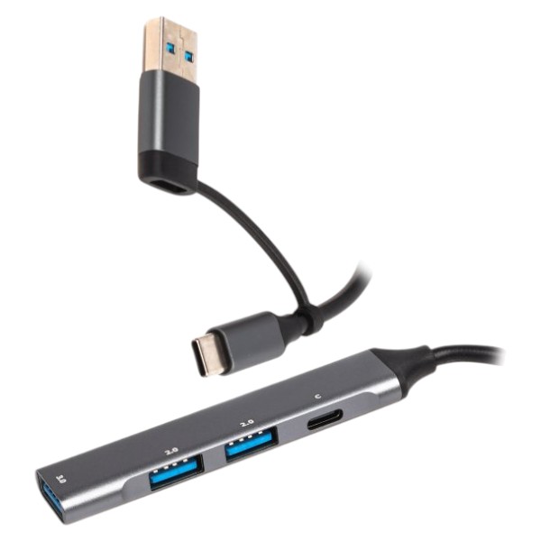 Хаб USB Maxxter 3.0 Type-C + переходник Type-A (HU3C-4P1CN-01) - Фото 1