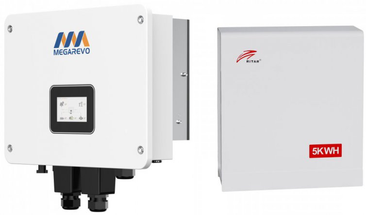 Система зберігання енергії MEGAREVO O5KL1D/BAT-5KWH-51.2V (3ф.,5kW+батарея 5kW/h) - Фото 1
