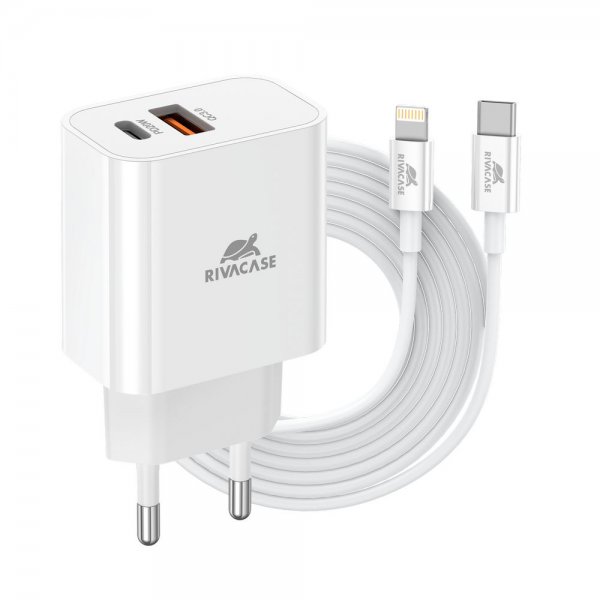 Сетевое зарядное устройство RIVACASE 1 USB Type-C White (PS4102 WD5) - Фото 1