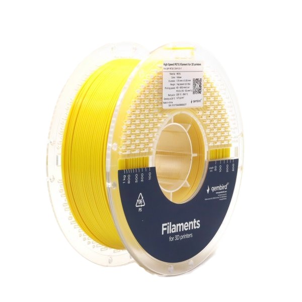 Нитка для PETG-картриджа Gembird High Speed PETG 1.75 мм (3DP-PETG1.75HY-01-Y) - Фото 1