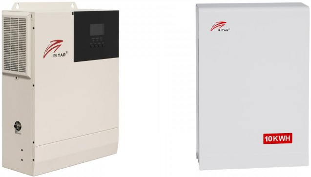 Система хранения энергии Ritar SM-5K-48V-X/BAT-10KWH-51.2V (1ф.,5kW, 48V+батарея 10kW/h) - Фото 1