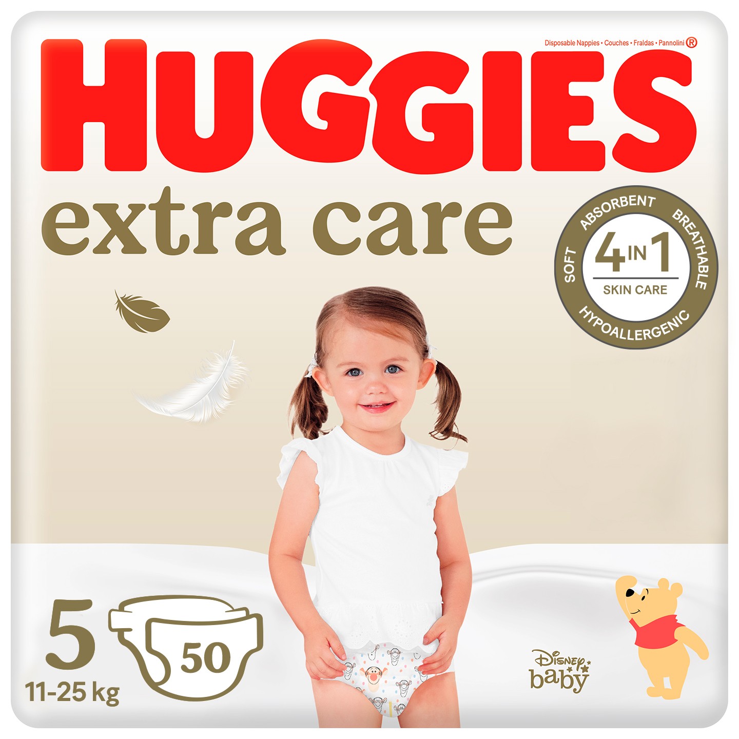 Одноразовые подгузники Huggies Extra Care Размер 5 (11-25 кг), 50 шт. (5029053578132) - Фото 1