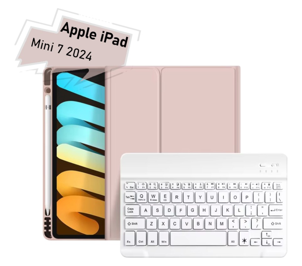 Чехол для планшета BeCover с беспроводной клавиатурой for Apple iPad Mini 7 2024 Pink (712996) - Фото 1