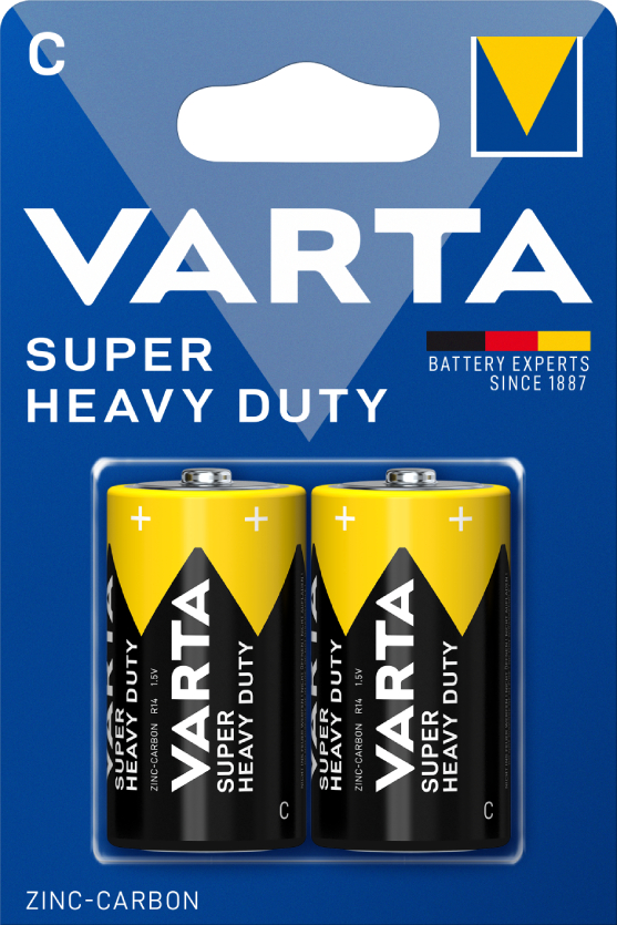 Батарейка тип C (LR-14) Varta SUPERLIFE C BLI 2 ZINC-CARBON - Фото 1