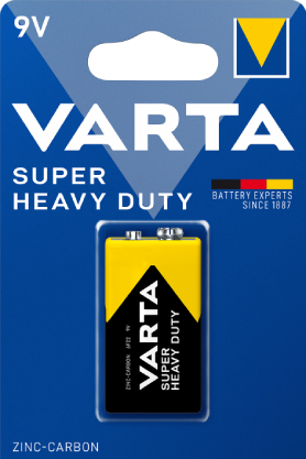 Батарейка тип 6F22 (1604) Varta SUPERLIFE 6F22 BLI 1 ZINC-CARBON - Фото 1