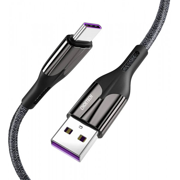 Кабель синхронизации данных Choetech USB2.0 AM-Type-C M, 1.2m 5A Huawei Supercharge (AC0013) - Фото 1
