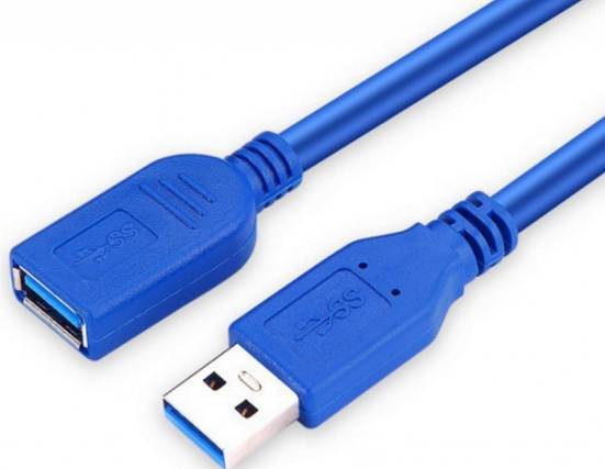 Кабель USB type A - USB type A China USB 3.0 AM-AF 3.0 м Blue (B00550) - Фото 1