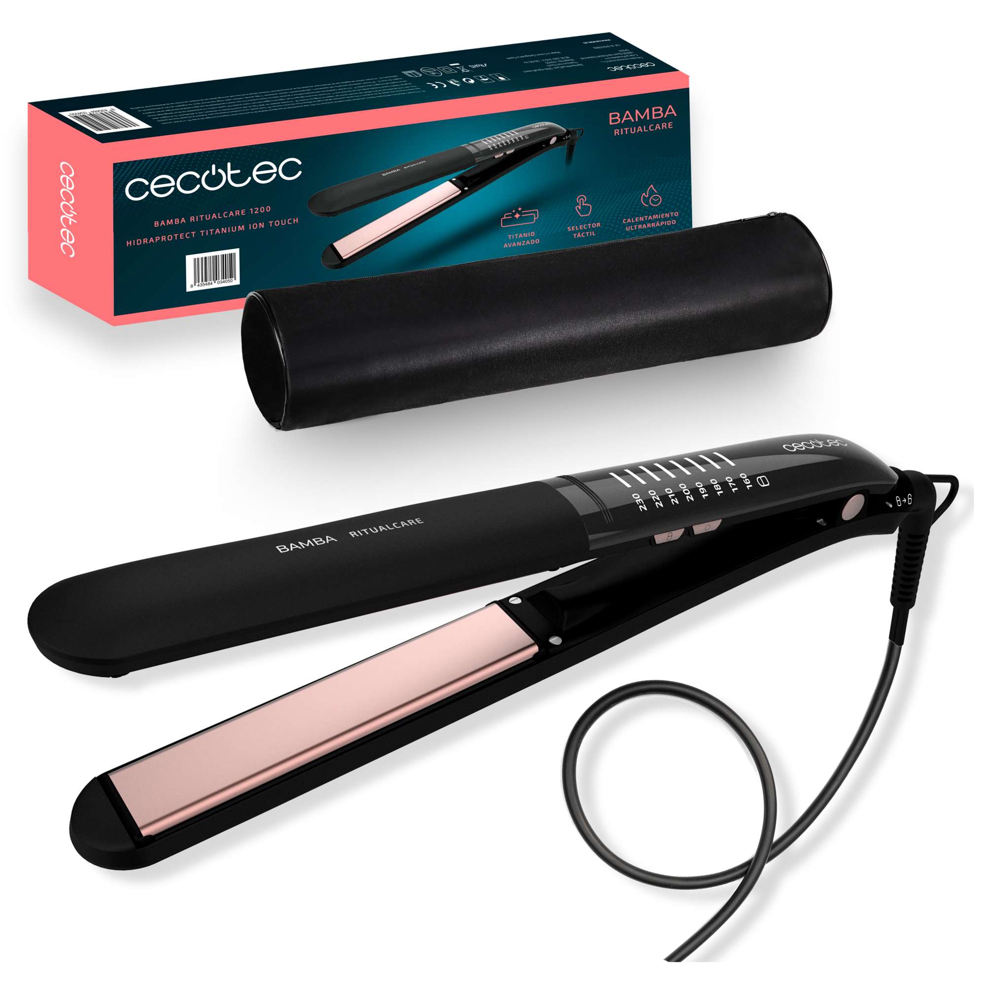 Выпрямитель волос Cecotec Plancha de pelo Bamba RitualCare 1200 Titanium IonTouch (CCTC-03405) - Фото 1